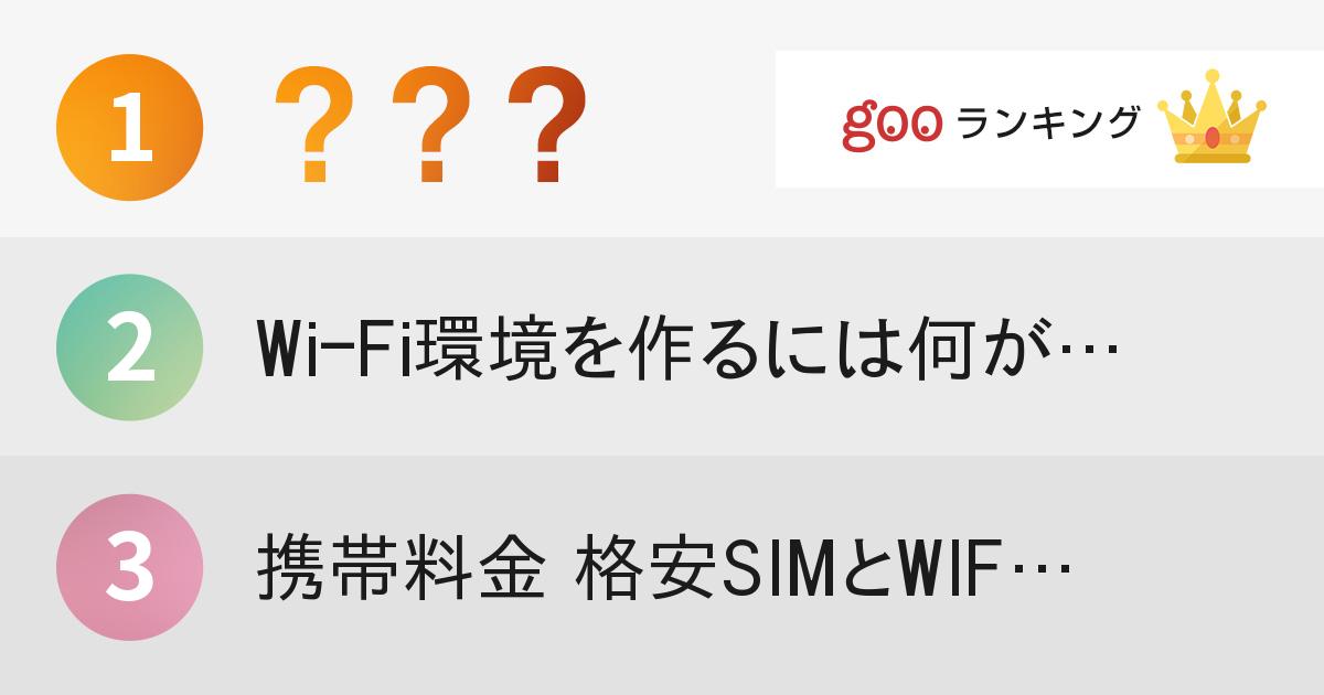 Wi-Fiに関する疑問・悩み　ベスト5